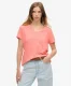 Superdry Vrouwen Ruimvallend Geborduurd T-shirt met V-hals Cream