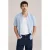 Van Gils regular casual overhemd met ingebreid patroon lichtblauw