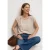 Street One Dames Blouseshirt met ronde hals en gespdetail in Beige