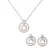Orphelia ‘Azalea’ Dames 925 Sterling Zilveren Set: Ketting-Hanger + Oorbellen – Zilver/Rosé SET-7095/1