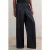 Reiss Waistband Pin Stripe Wide Leg Trouser Navy