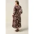 Oltre Patterned Cotton Midi Shirtdress Brown