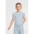 Anytime crinkle top met ruffles blomenprint lichtblauw