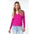 EsQualo Cardigan Short Fancy Knit Fuchsia