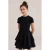 WE Fashion T-shirtjurk korte jurk rib gebreid zwart