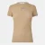 Lacoste Dames-T-shirt met geribde ronde hals en slank model (Beige)