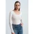 Slim Fit V-hals Lange Mouw Top