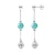 Turquoise cultuur kralen hangers en kristal wit 925 – puur kristal