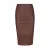 Hoge taille kunstleer kokerrok chocolade
