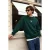TRENDYOL MAN Heren Groen Dierenprint Lang Oversized Sweatshirts