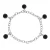 Armband 5 Crystal Crystal Breloques Black Silver 925