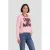 Geisha katoenen sweater met tekstprint – roze/rood