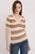 Gestreepte V-hals Aangemaakte Blouse