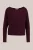 WE Fashion – Dames fijngebreide trui van ribstof – Regular fit – Aubergine – Livaeco™ Viscose –