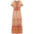 usha Maxi-jurk met all-over print Dames Oranje Veelkleurig