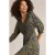 White Stuff Emily Shirred Jersey Dress Navy Print