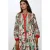 Gedrukte Lange Mouwen Viscose Maxi Jurk