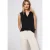 Street One Dames Tricot top met gespleten hals in Zwart