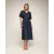 Oversized jurk met gerimpelde mouwen, V-hals en een losse ceintuur