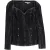 Stella McCartney blouse van fluweel met flockprint in zwarte denim