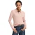 Bleekroze polo met lange mouwen, slim fit en geborduurd Rigby Go-logo