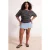 Trendyol Curve Dames Grijs Gestreept Kort Regular fit Grote maten Blouses