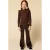 LOOXS little fluwelen flared flared broek met panterprint bruin