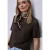 Street One Dames Shirt met ronde hals en structuur in Bruin