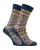 Farah – 2 Paar Heren Funky Vintage Patroon Kleurige Dikke Katoenen Crew Sokken – FVS008NVY