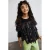 Desigual gebreide top met ruches en print – zwart