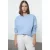 TRENDYOLMİLLA Dames Blauw Effen Lang Regular fit Sweatshirts