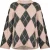 Edited Dames-trui met argylepatroon en verlaagde schouders (Roze/Zwart)