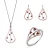 Orphelia ‘Sacha’ Dames 925 Sterling Zilver Set: Ketting + Oorbellen + Ring – Zilver/Roze SET-7496