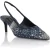 Denim Mid Heels Slingbacks Monogram Strass