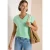 Shirt met korte mouwen en V-hals in effen kleur