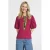 Anytime T-shirt met pofmouwen wijnrood