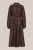 WE Fashion – Dames midi jurk met structuur – Regular fit – Donkerbruin – Viscose –