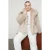 Trendyol Curve Dames Beige Effen Lang Regular fit Grote maten Jassen