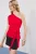 TRENDYOLMİLLA Dames Rood Effen Mouwloos Getailleerd Blouses