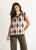 Chocoladebruine Argyle gebreide vesttrui