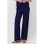 Zusss wide leg high waist casual broek marineblauw