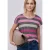 Street One Dames Shirt met ronde V-hals en strepen in Bruin