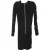 Balmain Zwarte Viscose Met Rimpelige Tule Accentuerende V-Hals Lange Mouwen Mini Jurk