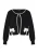 faina Gebreid vest  zwart / wit