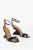 Leren JUG sandalen met sleehak 9 cm in zwart