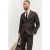 JACK & JONES PREMIUM slim fit colbert met wol – donkerbruin