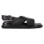 Marni Fussbet Kruisband Slippers in Zwart Leer