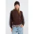America Today gestreept gebreid vest – bruin/lichtblauw