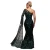 Asymmetrische Avondjurk met Pailletten en Netstof Dames Goddiva Maxi