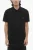 Losvallend poloshirt met twee knopen en piercingdetail in zwart